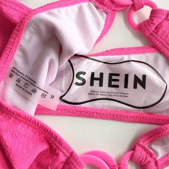 New SHEIN Swim BAE Tie Back Halter Triangle Bikini Swimsuit Women’s SIZE M - Picture 7 of 8